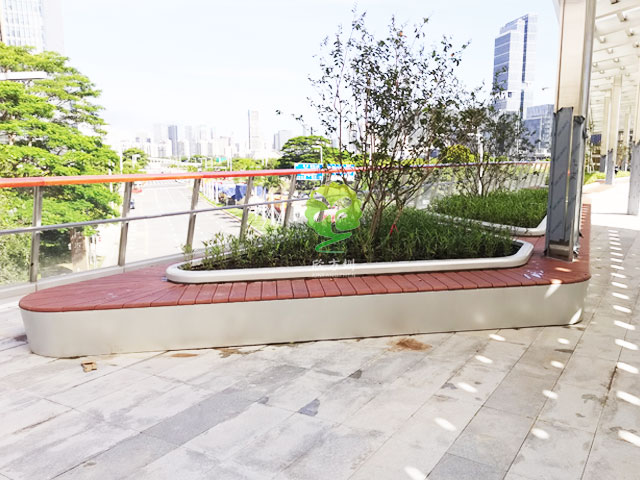 不銹鋼花池坐凳美化深圳前?？缃止珗@G9天橋城市戶外景觀